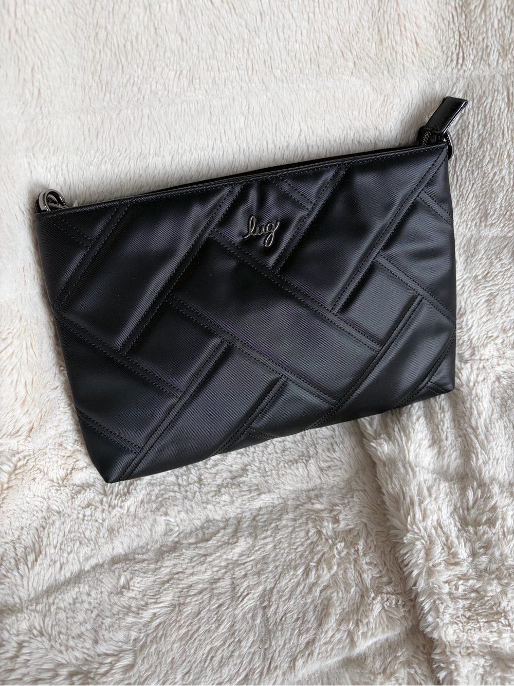 NWT Lug Waltz Satin Luxe VL Crossbody Bag, Black